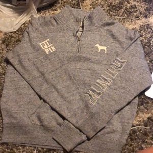 grey quarter zip by pink